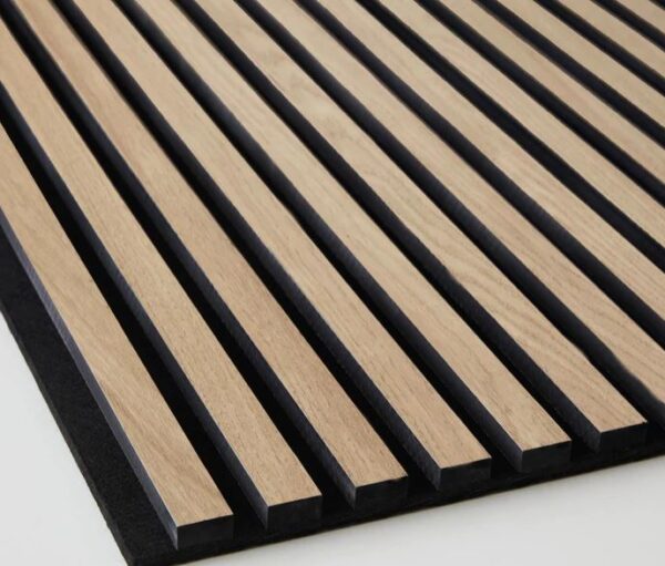 Acoustic strip panel light oak