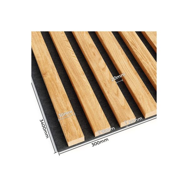 Natural oak 3400 Akustiline ribipaneel naturaalne tamm melamiinkattega